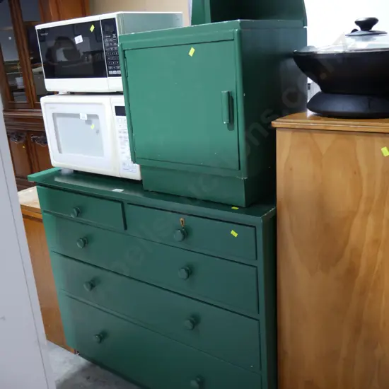 Chest of drawers and bedside cabinet