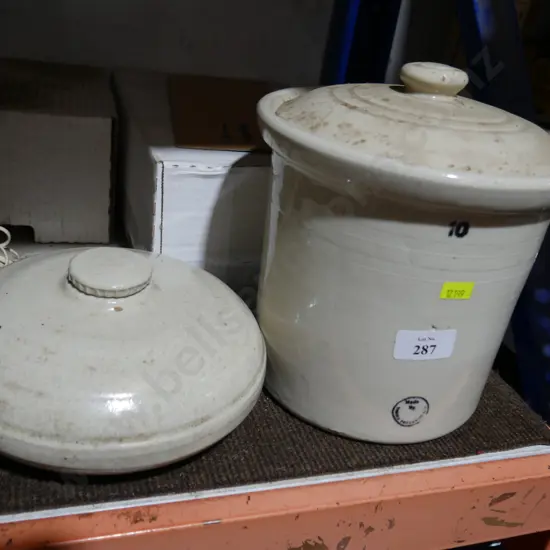 Timaru potteries stone hot water bottle and crock