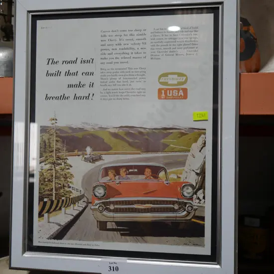 Framed Chevrolet poster