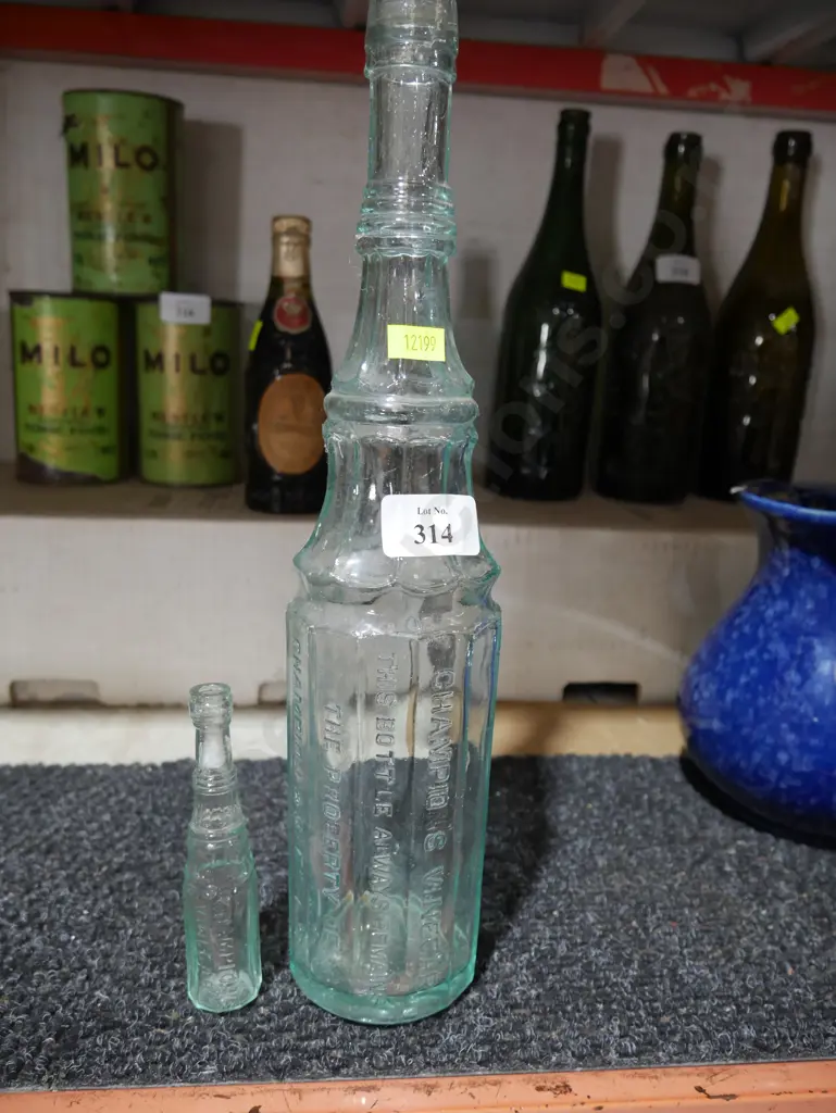 Miniature sample & full size Champions Vinegar bottles Image 1++