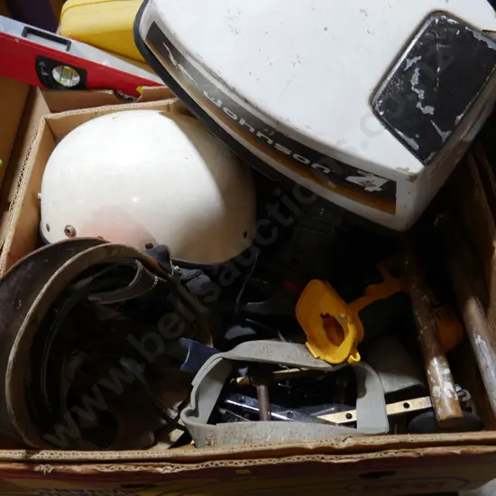 Helmets, assorted tools