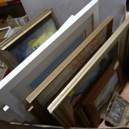 Assorted framed artworks