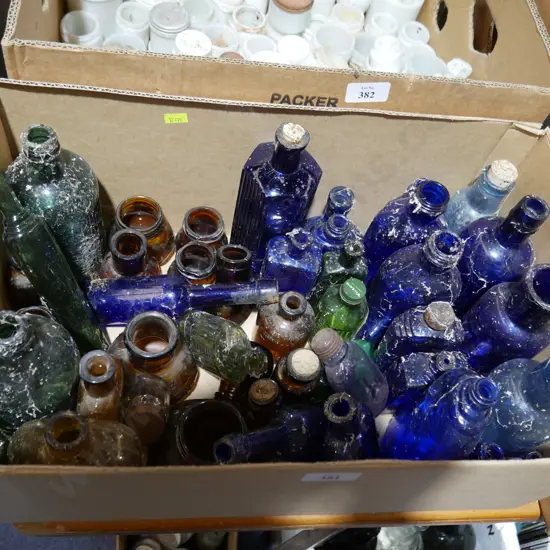 Coloured glass bottles