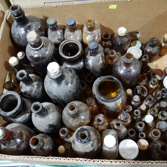 Amber glass bottles