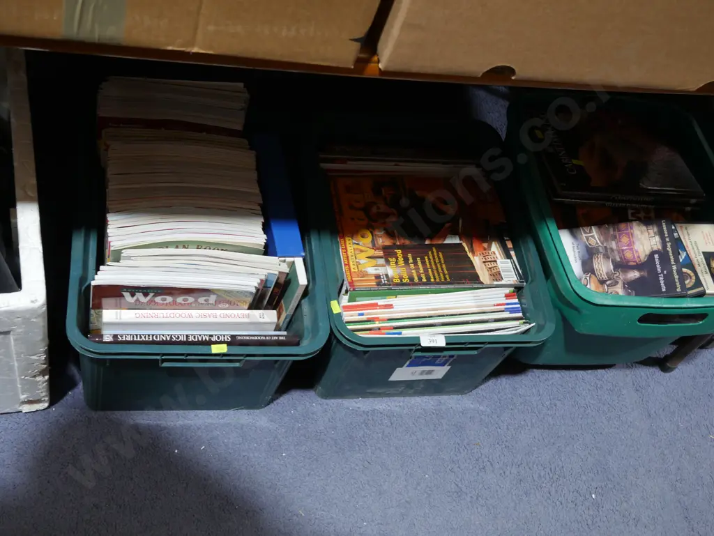 3 boxes of woodworking magazines, DVDs etc Image 1++