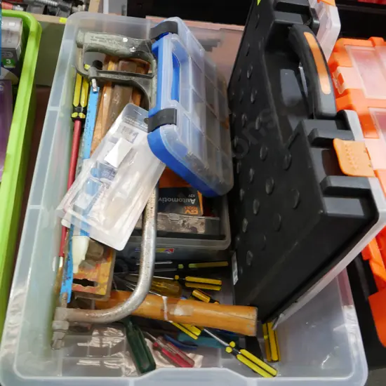 Saw, screwdrivers etc