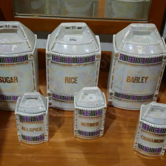 Kitchen canisters and spice jars set