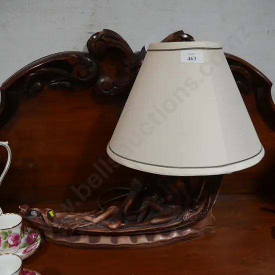 Retro Maori Waka table lamp