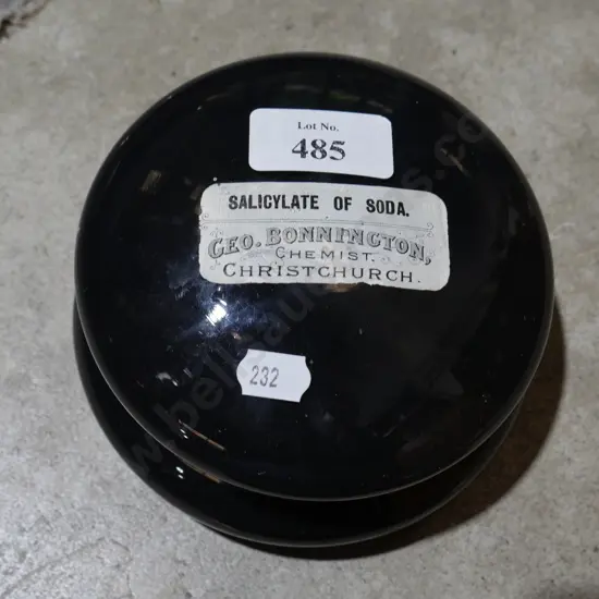 Vintage glass pharmaceutical pot