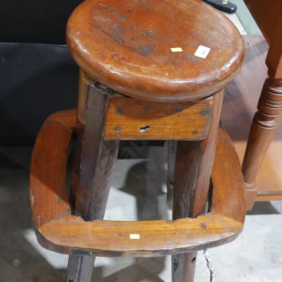 Solid wood stool