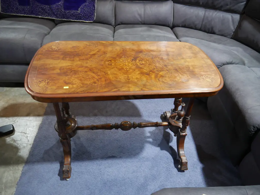 Victorian walnut inlaid side table Image 1++