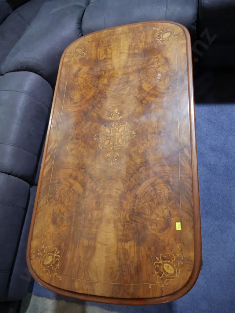 Victorian walnut inlaid side table Image 1++