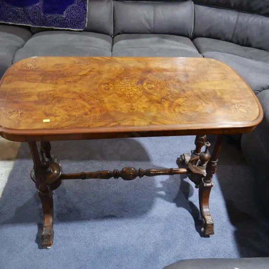 Victorian walnut inlaid side table