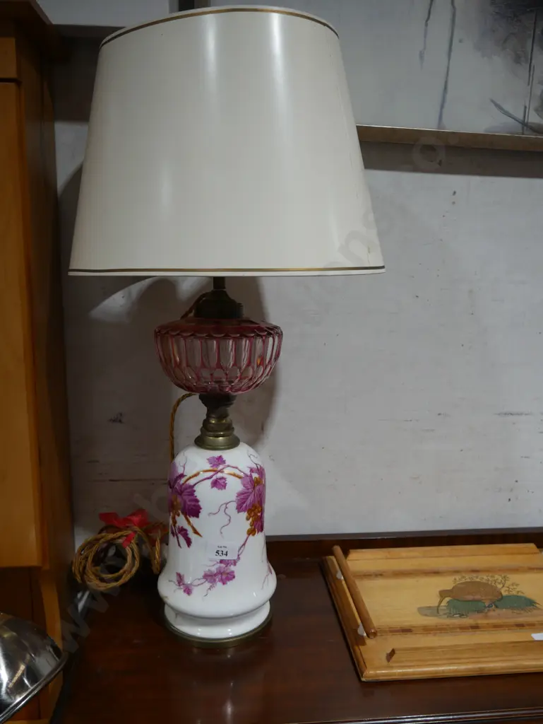 Porcelain and glass table lamp Image 1++