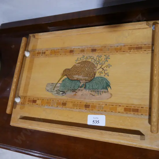 Sovereign Kiwi design inlaid serving tray