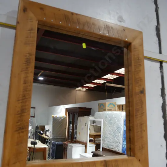 Wood frame mirror