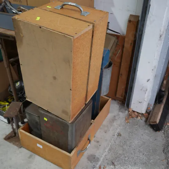 Tins, tool boxes etc