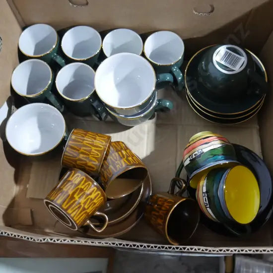 Crown Lynn and other cups and saucers