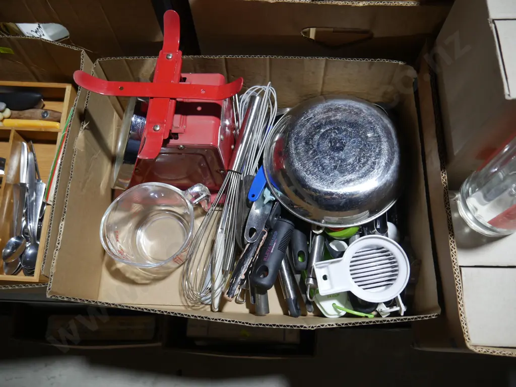 Two boxes of kitchen utensils etc Image 1++