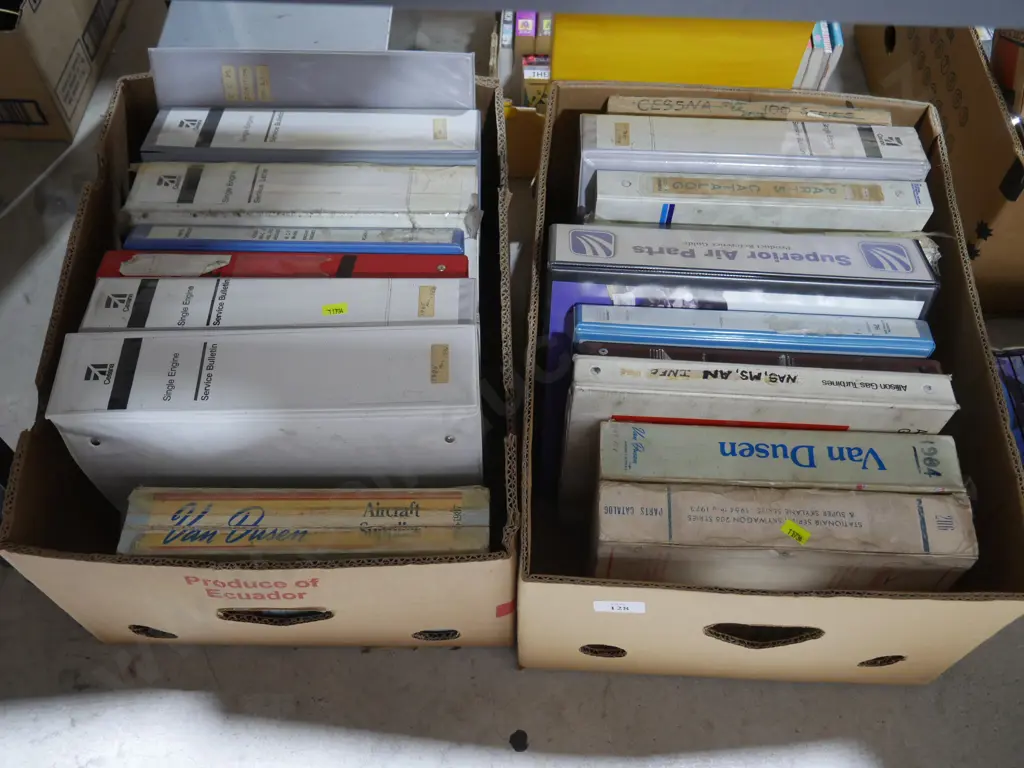 Two boxes of aircraft catalogues Image 1++