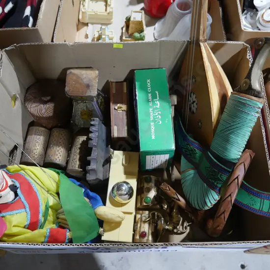 Wooden boxes etc