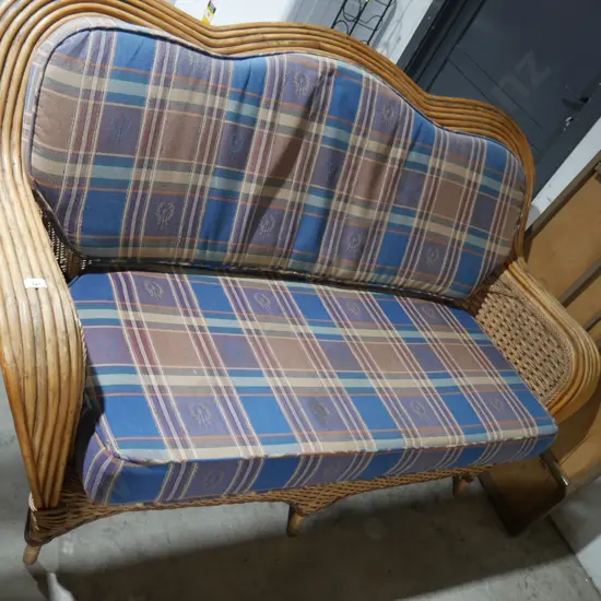 Cane settee