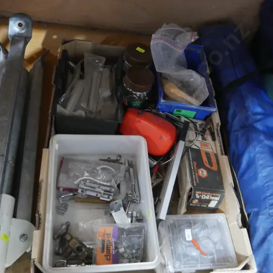 Door bolts, garage sundries