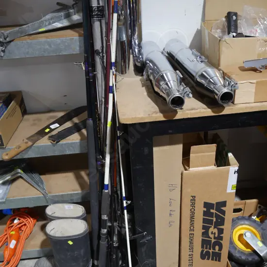 Assorted fishing rods
