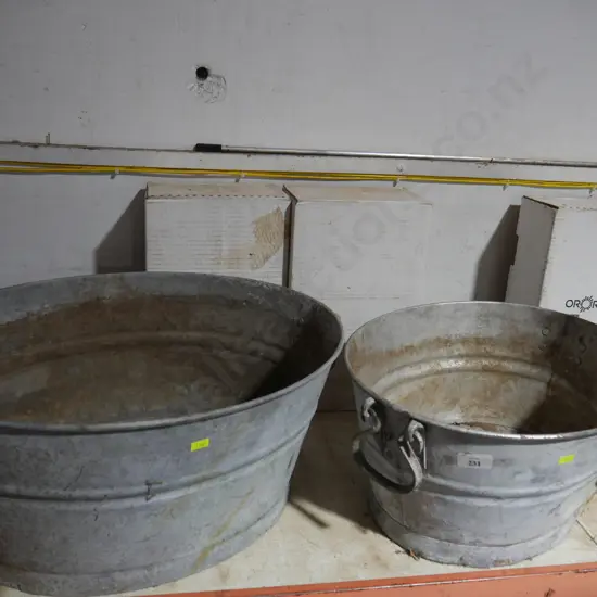 Two tin baths