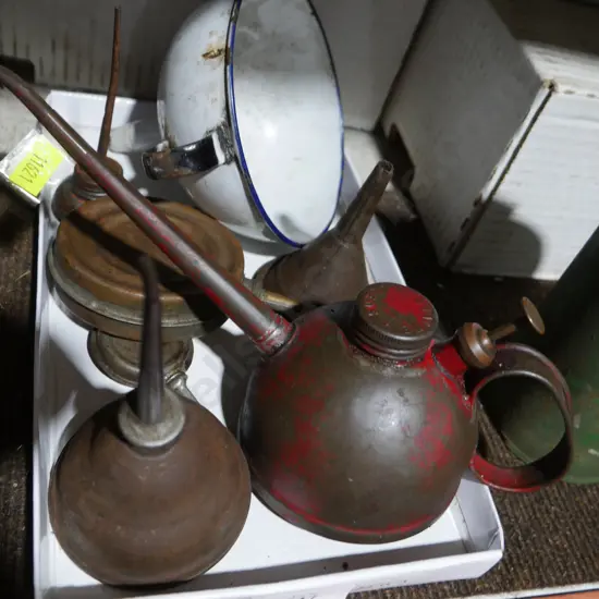 Assorted oil cans etc
