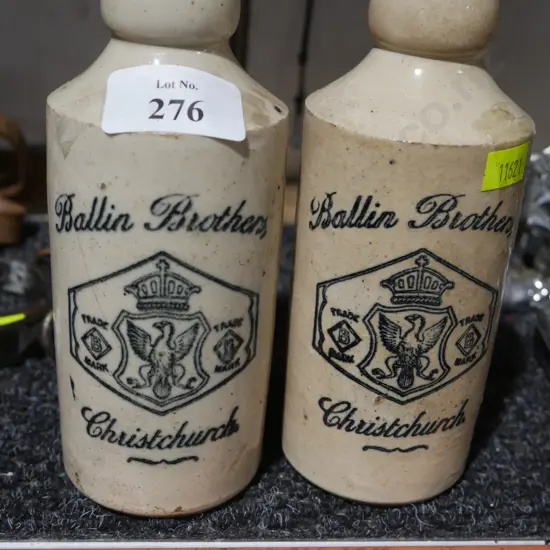 2 Bellin Brothers Christchurch stone bottles