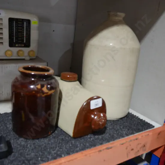 Stone jar and bottle etc