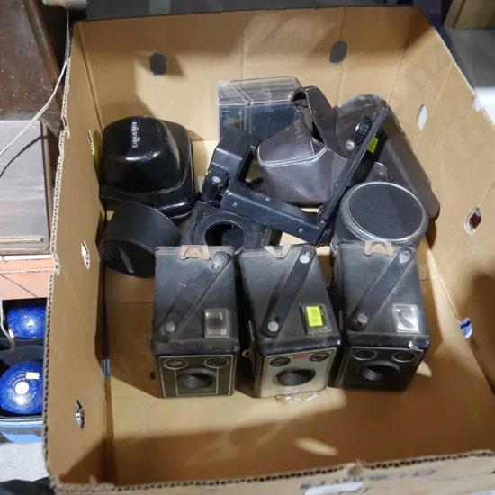 Box brownie cameras and cases etc