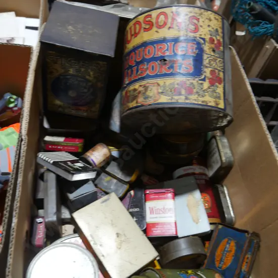 Box of old tins