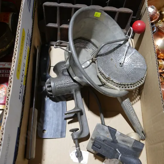 Gem irons, mincer, cleavers etc