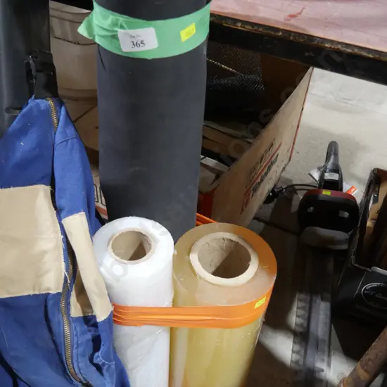 Rolls of plastic film etc