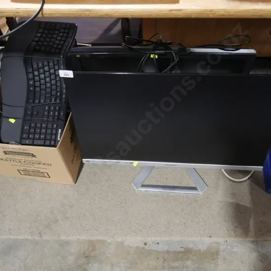 2 monitors, speakers, keyboards etc