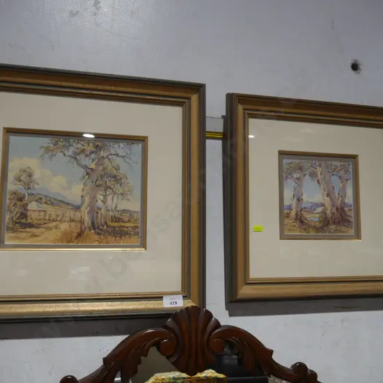 Two watercolors by Nancy Crosby