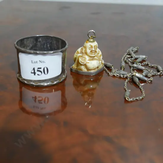 Sterling silver serviette ring etc