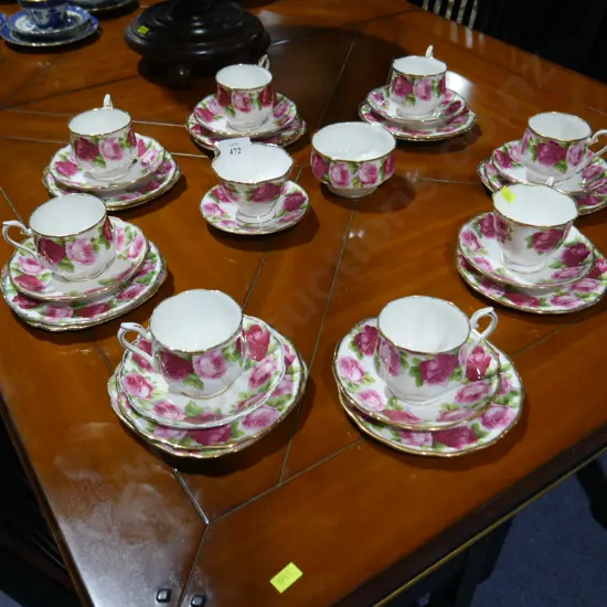 Old English rose tea set