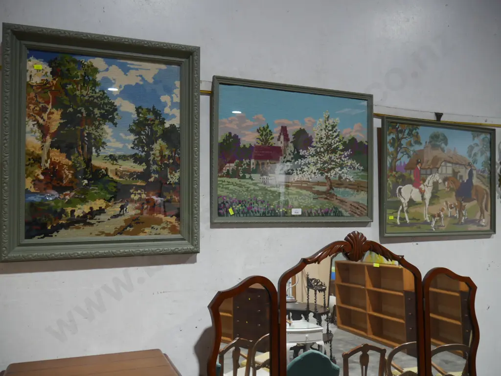 3 needlepoint artworks Image 1++