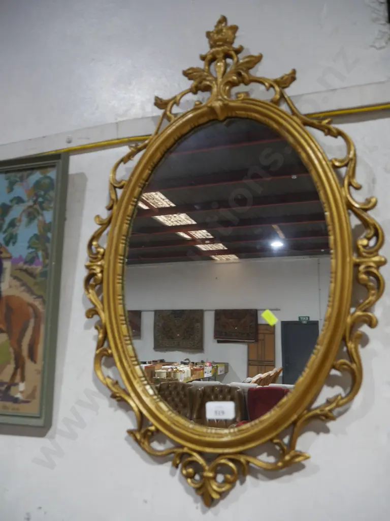 Ornate gilt framed mirror Image 1++