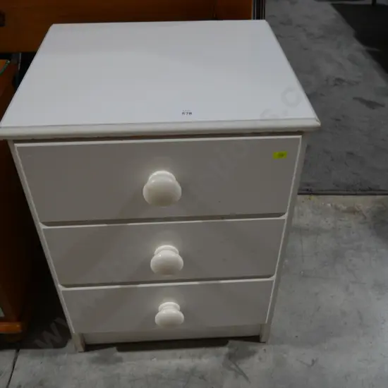 White bedside drawer