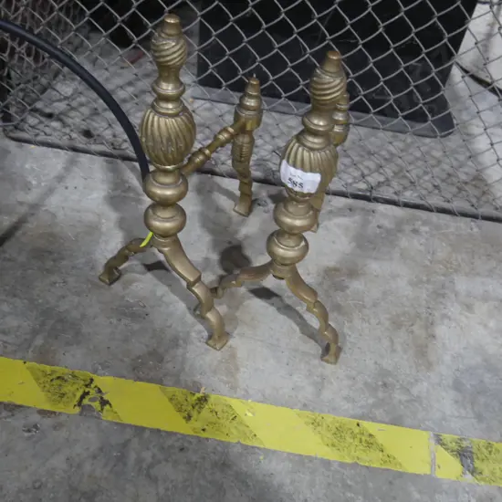 Brass fire dogs