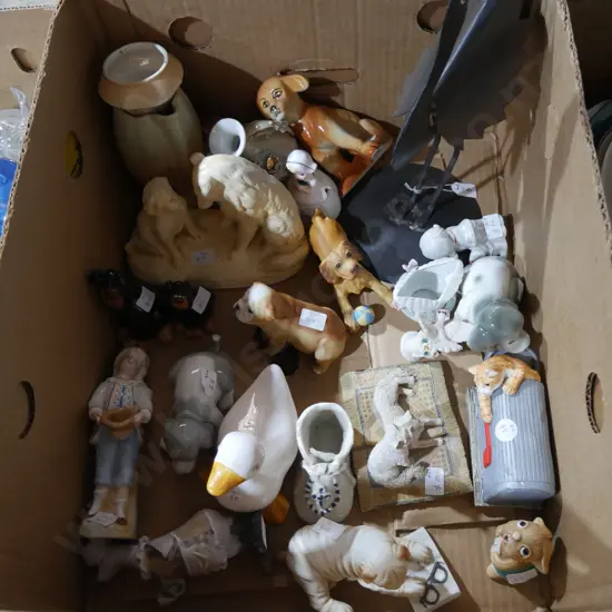 Figurines, candlestick holder etc