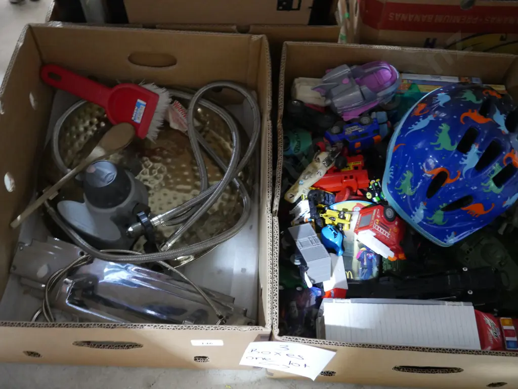 Three boxes of toys, bags etc Image 1++