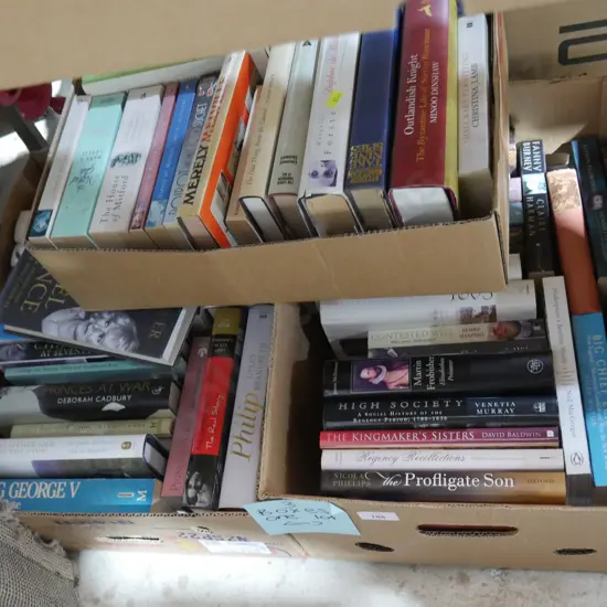 Three boxes of books