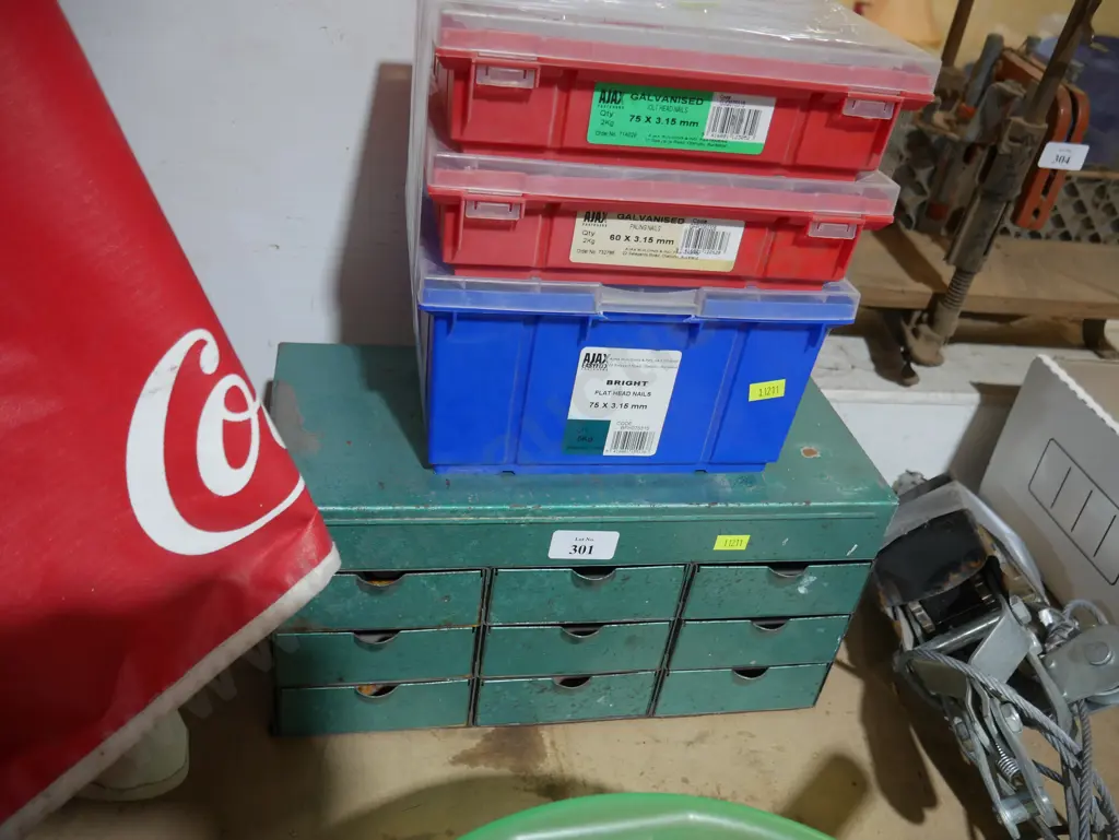 Assorted nails and storage drawers Image 1++