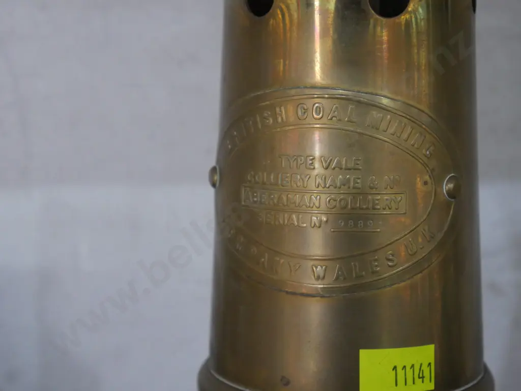 Brass British coal mining safety lamp Image 1++