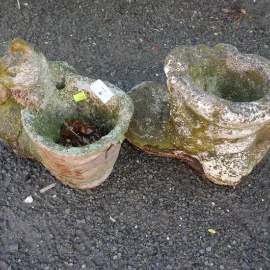 Concrete boot plantpots